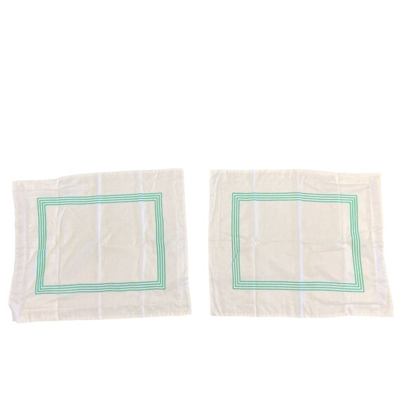 Duvet Cover TWIN XL Set With Button Closure White & Green Polyester 89 X 81 - Picture 2 of 8